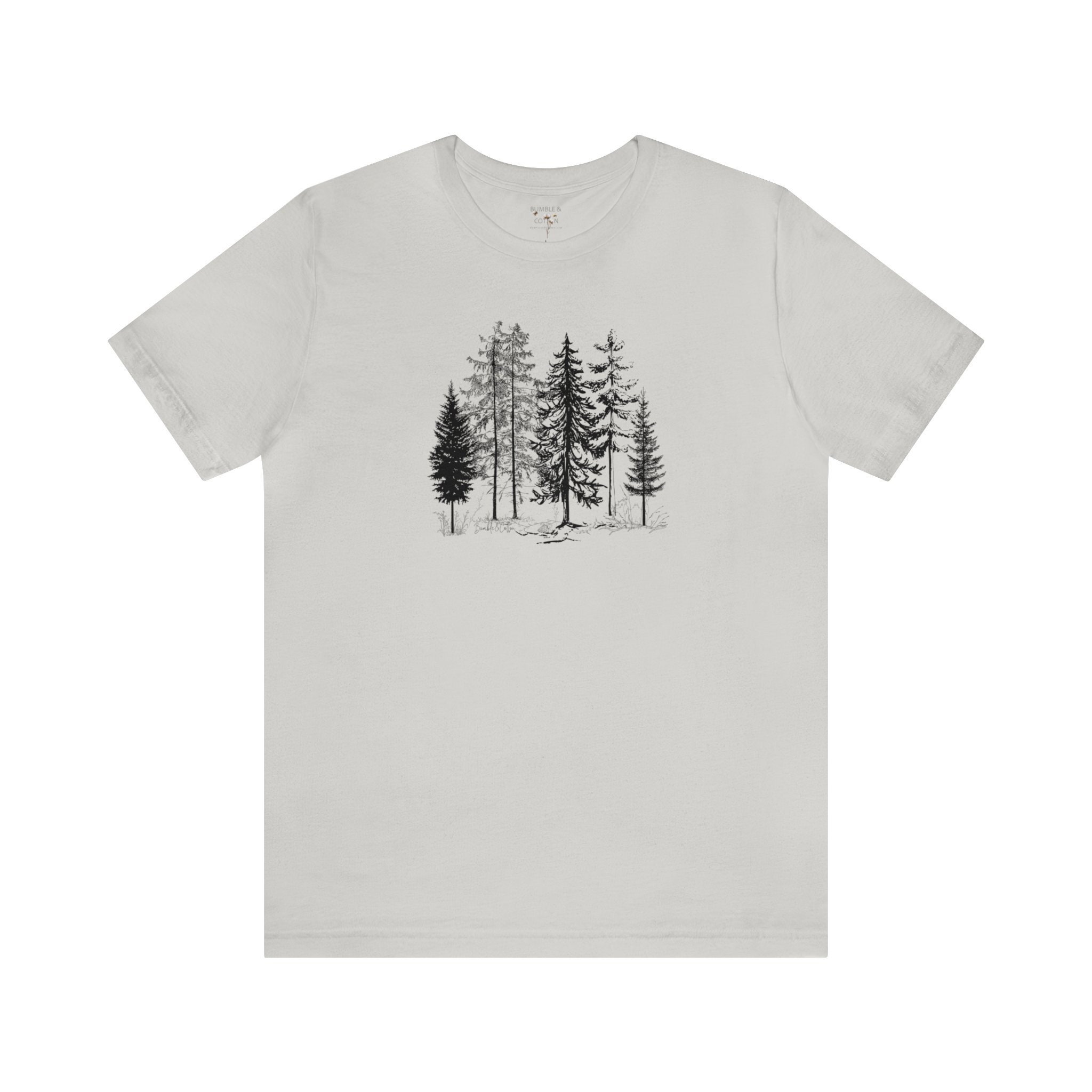 Tシャツ・カットソー EiDER FORET Forest Short Sleeve Round T-ShirtWhite DMM24258W Forest Tee Shirt || Forest Tree Shirt || Tree T-shirt