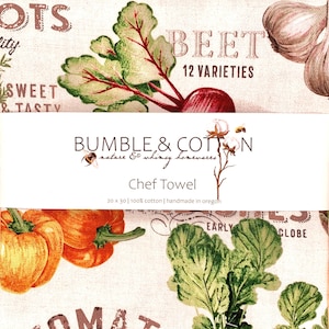 Garden Vegetables Chef Towel || Nature Inspired Kitchen Towel
