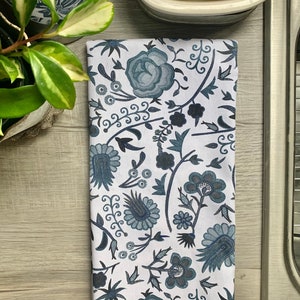 Blue Floral Chef Towel Nature Inspired Kitchen Towel image 3