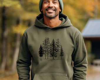 Forest Unisex Hoodie || Forest Trees Hoodie || Tree Forest Hooded Sweatshirt Gender Neutral Gift