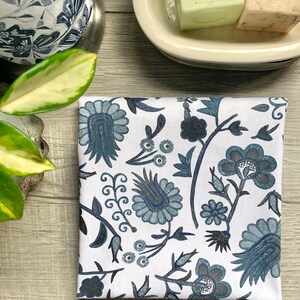 Blue Floral Chef Towel Nature Inspired Kitchen Towel image 2