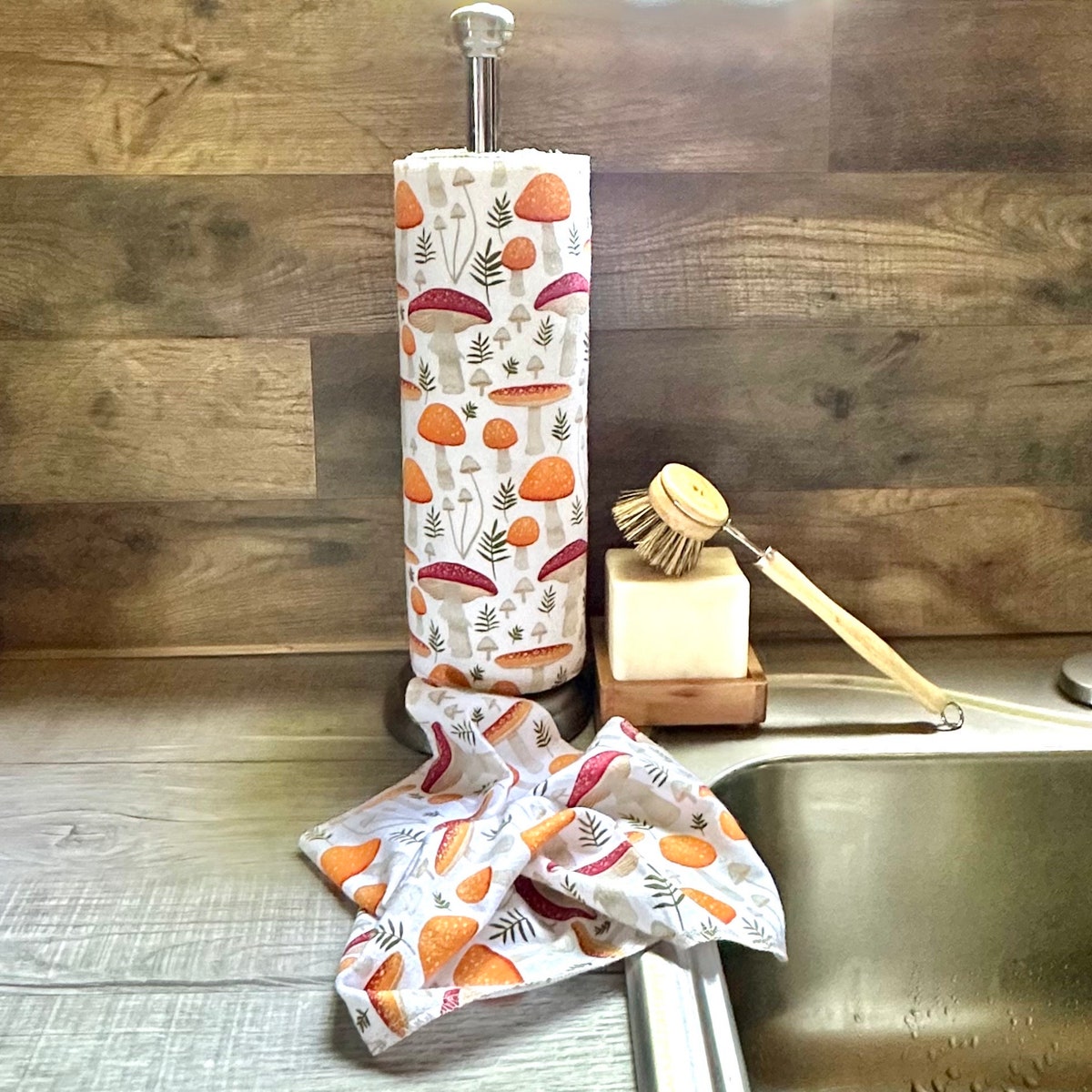 Mushroom Paperless Towels || Unpaper Towels || Eco-friendly Kitchen Gift || 12x12 Sheets - Etsy
