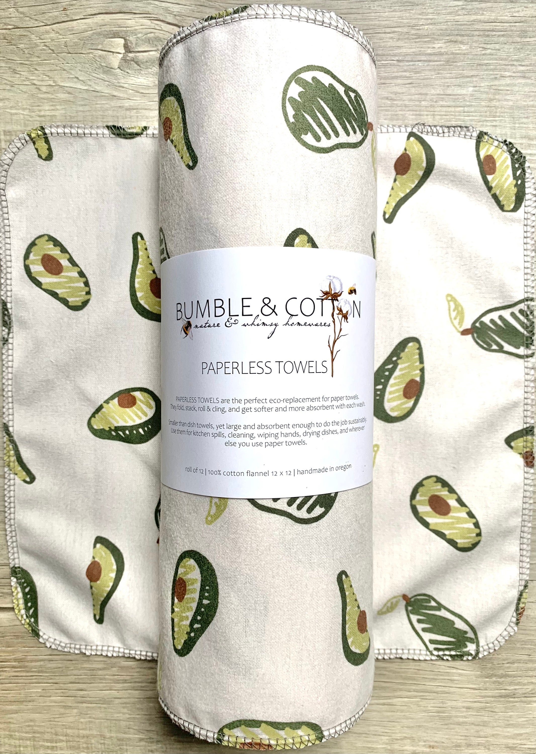 Avocado Paperless Towels Unpaper Towels Eco Sustainable Zero Waste