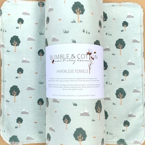 Trees Paperless Towels || Unpaper Towels || Eco Kitchen Gift Botanical || 12x12 Sheets