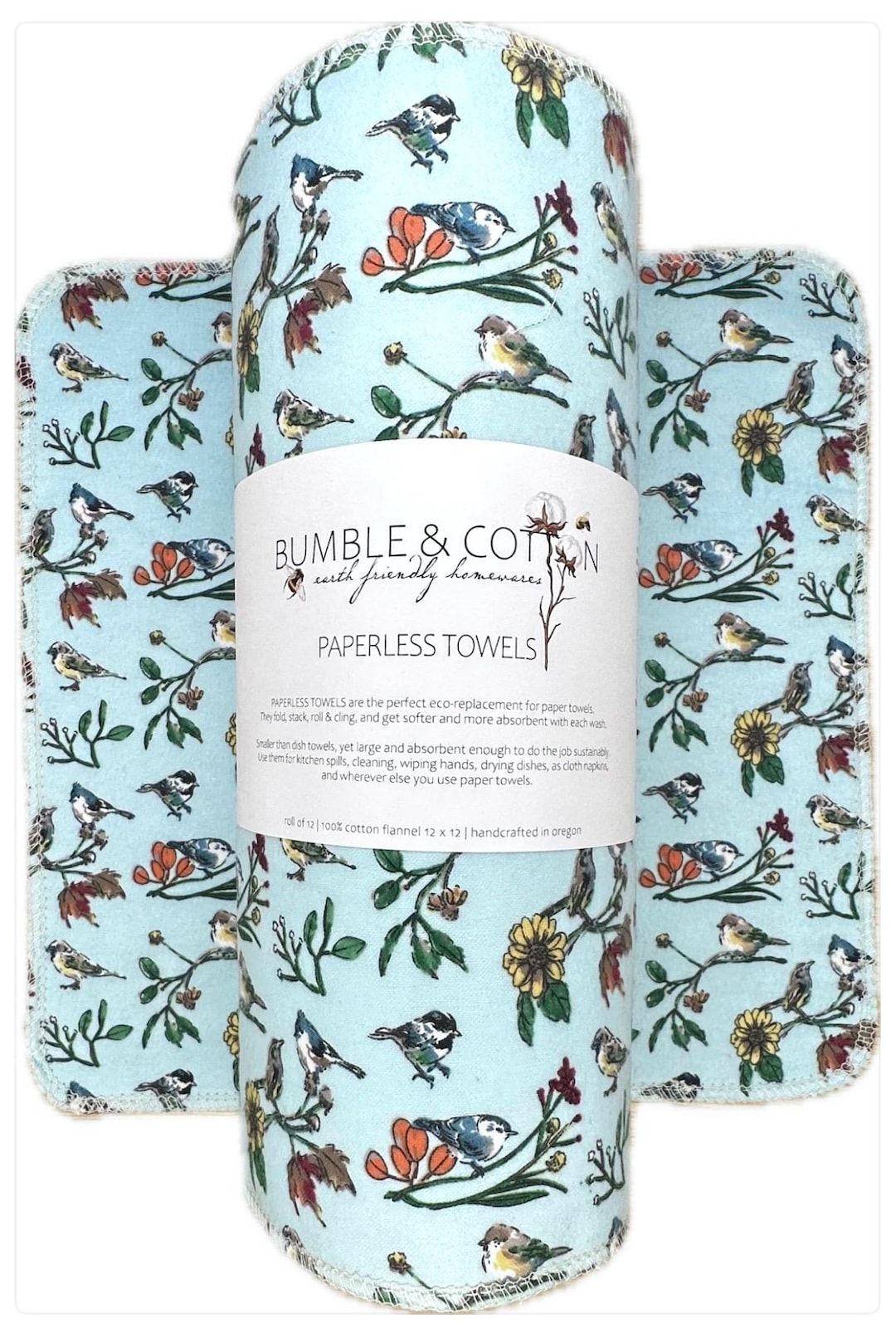 Spring Birds Paperless Towels - 12 Pack Refill