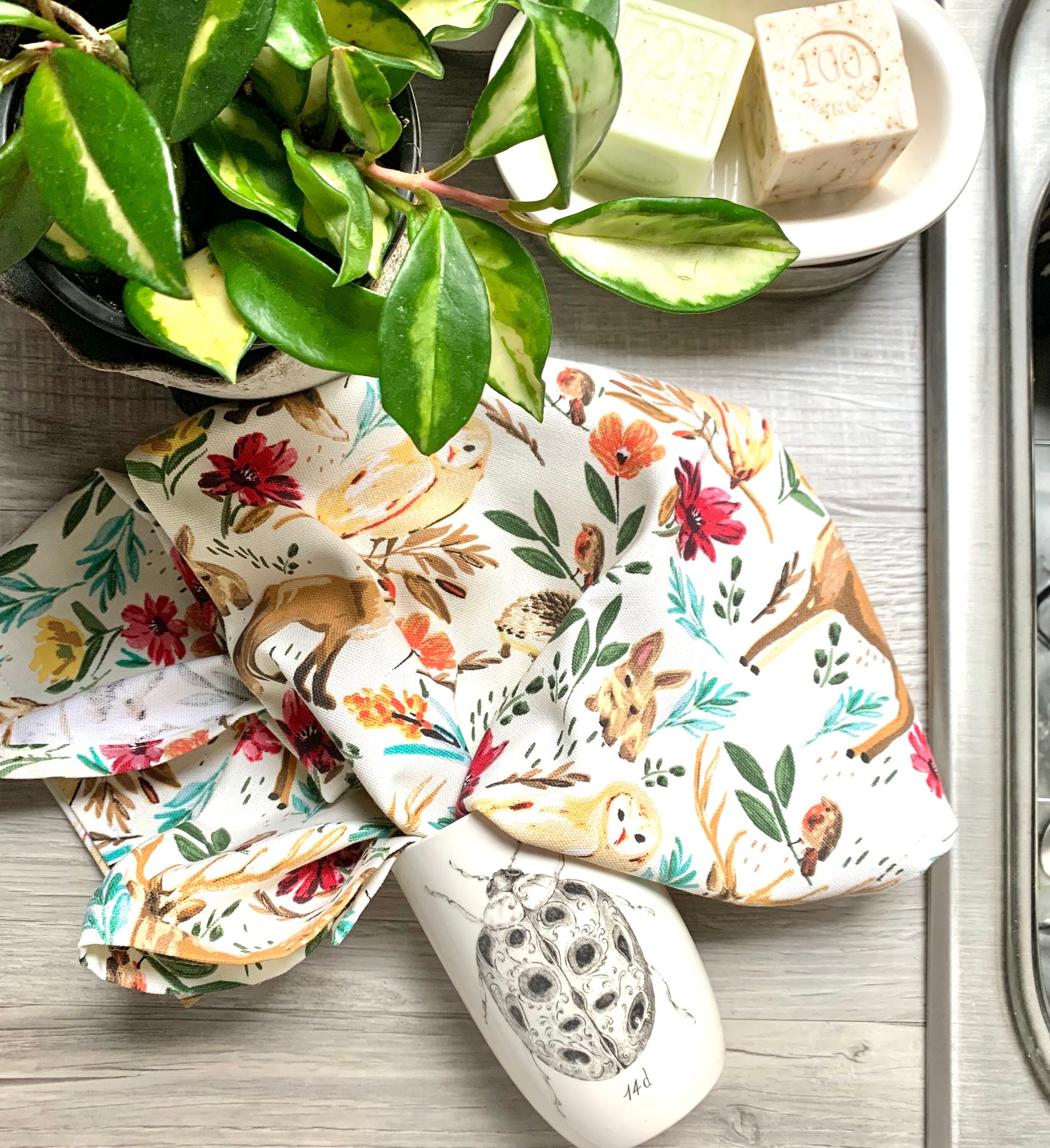 Woodland Animals Chef Towel Nature Inspired Kitchen Towel - Etsy