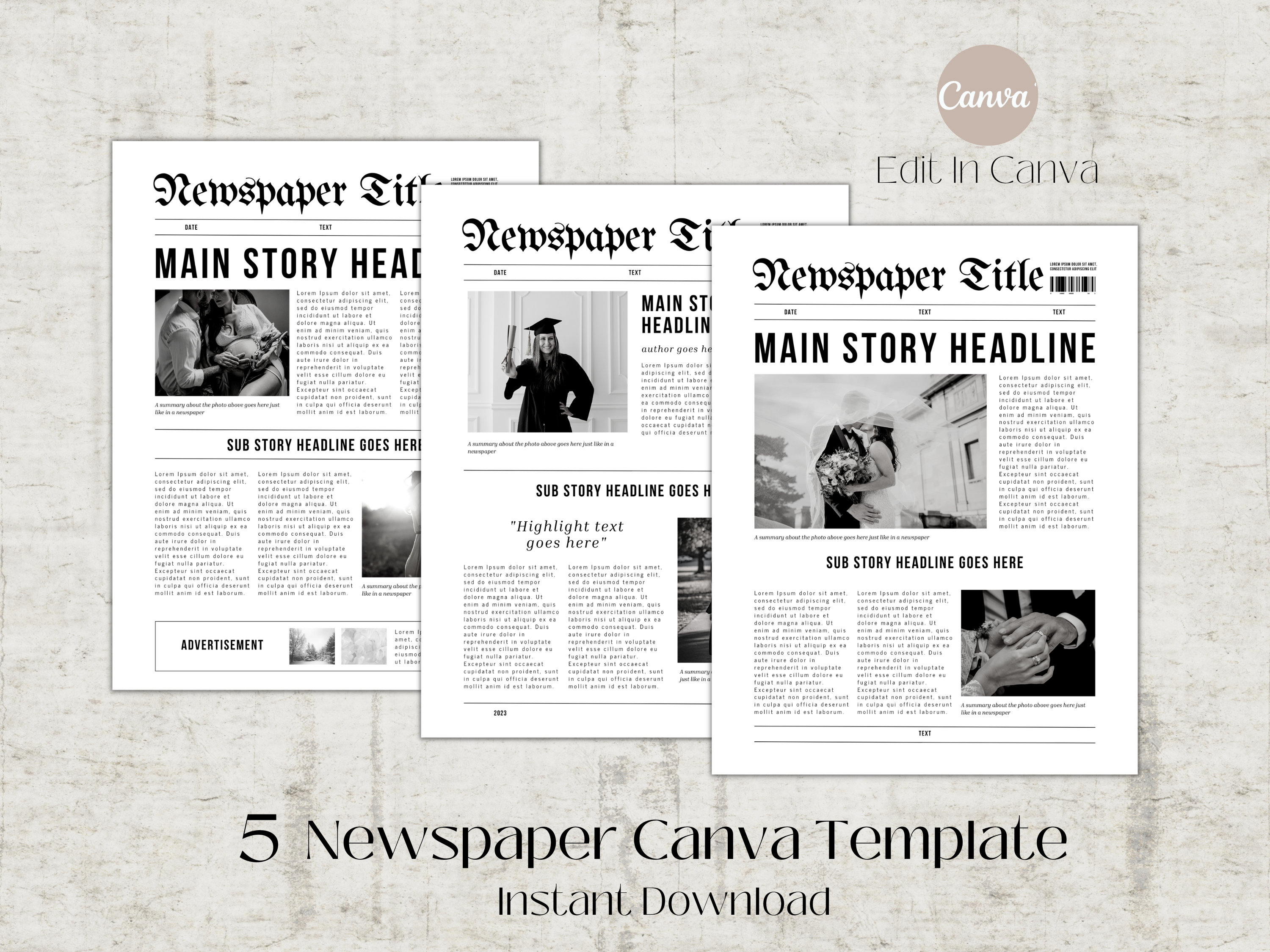 editable old newspaper template