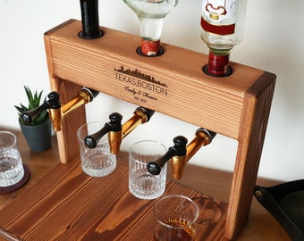 Aangepaste nieuwe thuisstaat kaart houten whiskydispenser, gepersonaliseerde kaart drankdispenser, housewarming cadeau, eerste huiscadeau, kerstcadeau