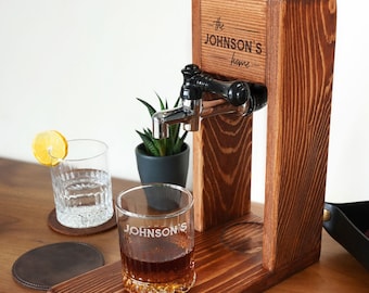 Housewarming Gift Personalized Whiskey Liquor Dispenser, New Home Gift, First Home Gift, Realtor Closing Gift, Newlywed Gift, Christmas Gift