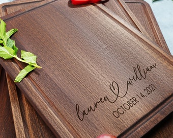 Personalized Cutting Board, Anniversary Gift, Custom Cutting Board, Wedding Gift, Couple Cutting Board, Walnut Cutting Board