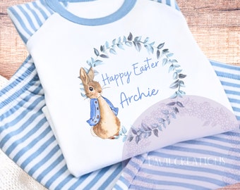 Easter PJs, Flopsy Rabbit PJ's, Rabbit pyjama, Easter Pjs, Easter pyjamas, Easter Rabbit T-Shirt, flopsy pjs, Peter rabbit pjs