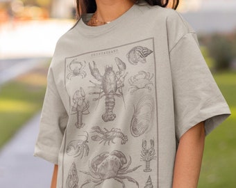 Fisherman Aesthetic Crustaceancore Lobster Marine Life Crab Mermaidcore Ocean Lovers Shirt Crustacean Shirt Vintage Shirt Marine Biology