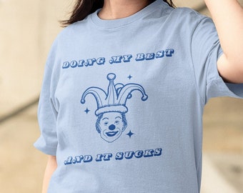 Clowncore Shirt Clowncore Clothing Kidcore Shirt Kidcore Clothing Doing My Best Mental Health Shirt Weirdcore Shirt Weird Shirts