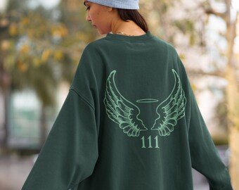 111 Angel Number Sweater Angel Wings Crewneck Angel Aesthetic Angel Numbers Angel Number Shirt Angel Number Clothes Intuition Sweater