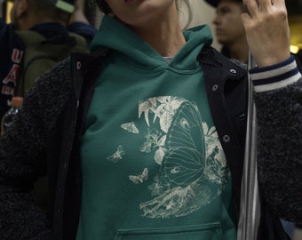 Sudadera con capucha Fairycore Fairy Grunge, sudadera con capucha Cottagecore, suéter vintage, sudadera con capucha de gran tamaño, sudadera con capucha Butterfly, suéter Moth, sudadera con capucha Indie