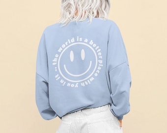 The World is a Better Place With You In It Sweater Semicolon Crewneck Sweatshirt, Mental Health Sweater, Trendy Crewneck, Preppy Crewneck