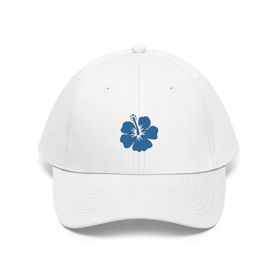 Hibiscus Hat Hawaiian Dad Hat, Summer Beach Dad Hat, Blue Hawaiian Hibiscus Hat, Embroidered Dad Hat, Plant Mom Hat, Plant Parent Hat