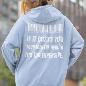 Mental Health Hoodie, Streetwear Hoodie, Oversized Hoodie, Trendy Hoodie, Mental Health Barcode Hoodie, Mental Health Quote Hoodie