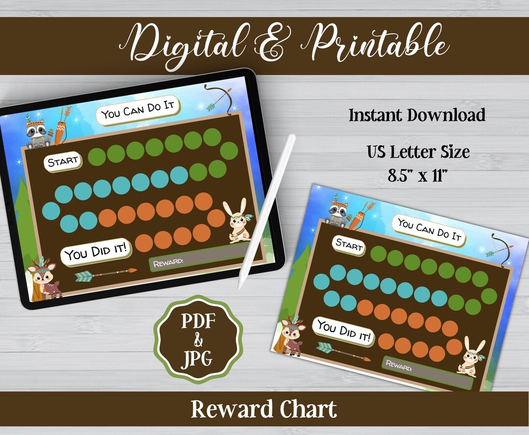 You Can Do It Animals Digital Printable Reward Chart / Weekly Kids ...