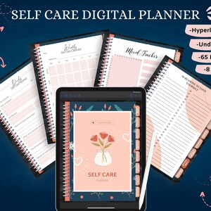 Planificador digital sin fecha de cuidado personal, descarga en PDF, diario, semanal, diario hipervinculado mensual, Goodnotes, Notability