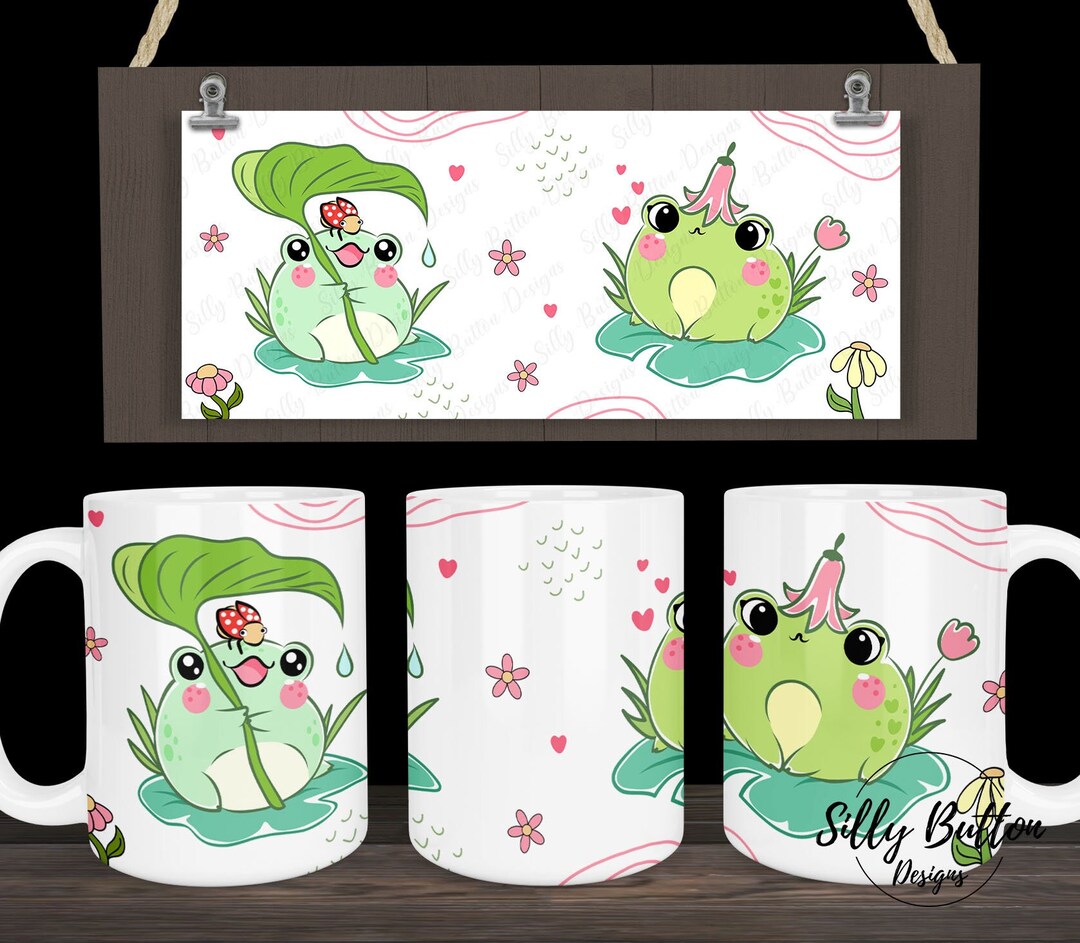 Frogs Kawaii Style Cute Toad Amphibians Sublimation Mug Design 11oz (or ...