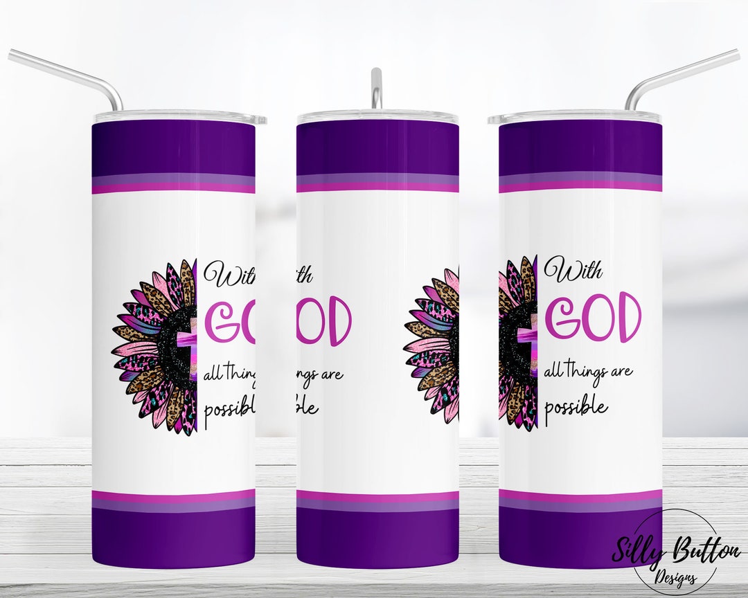 Con Dios todas las cosas son posibles diseño de vaso recto - Etsy España