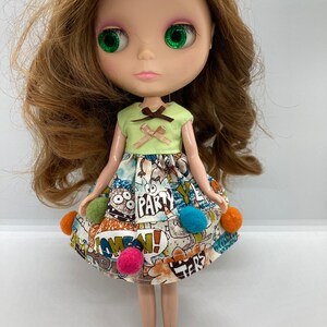 Cotton Monster Party Dress for Blythe Doll bild 3