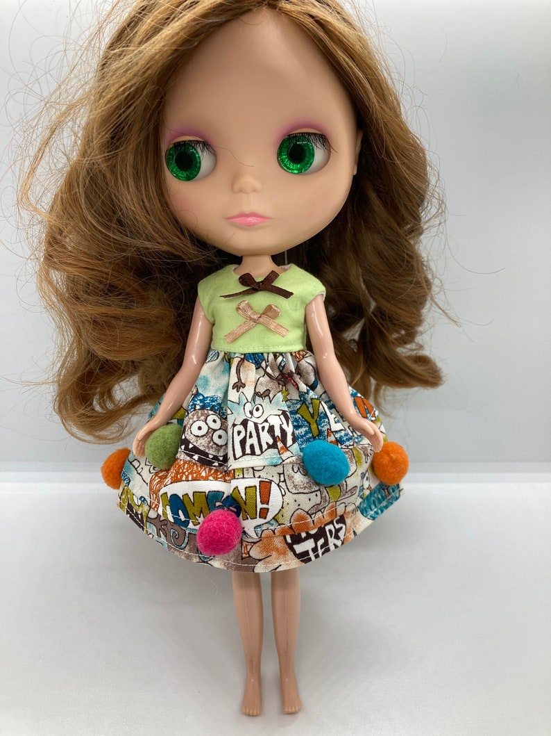 Cotton Monster Party Dress for Blythe Doll bild 3
