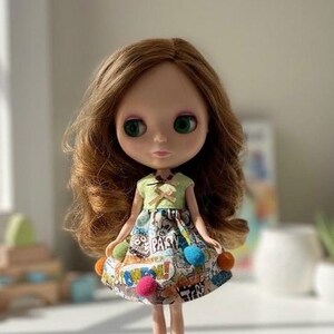 Cotton Monster Party Dress for Blythe Doll bild 2