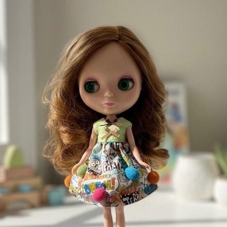 Cotton Monster Party Dress for Blythe Doll bild 2