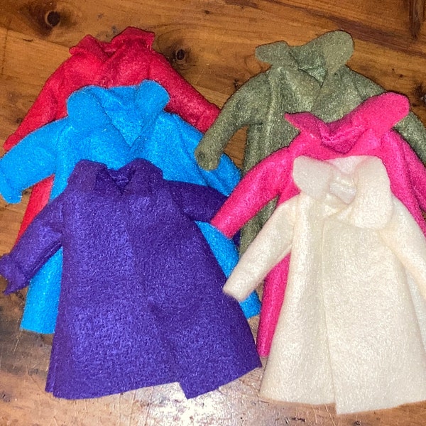 Blythe Doll Handmade Felt Coat, Blythe Doll Clothes, 1/6 Doll Clothes