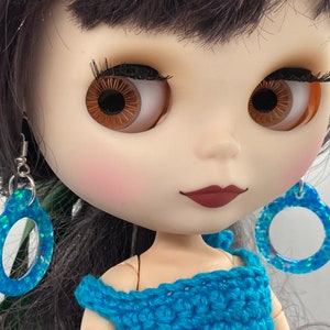Blythe Doll Dangle Pull Ring Earring set, Blythe Charms, For You or Your Doll