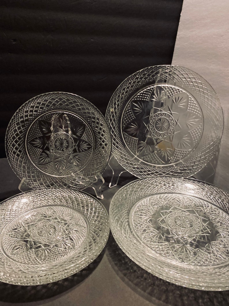 Clear Glass Dinnerware Set by Cristal Darquesdurand. Etsy