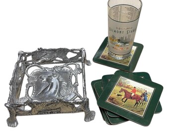 Arthur Court Horse Napkin Holder Equestrian Rope Details Aluminum (6 1/2")