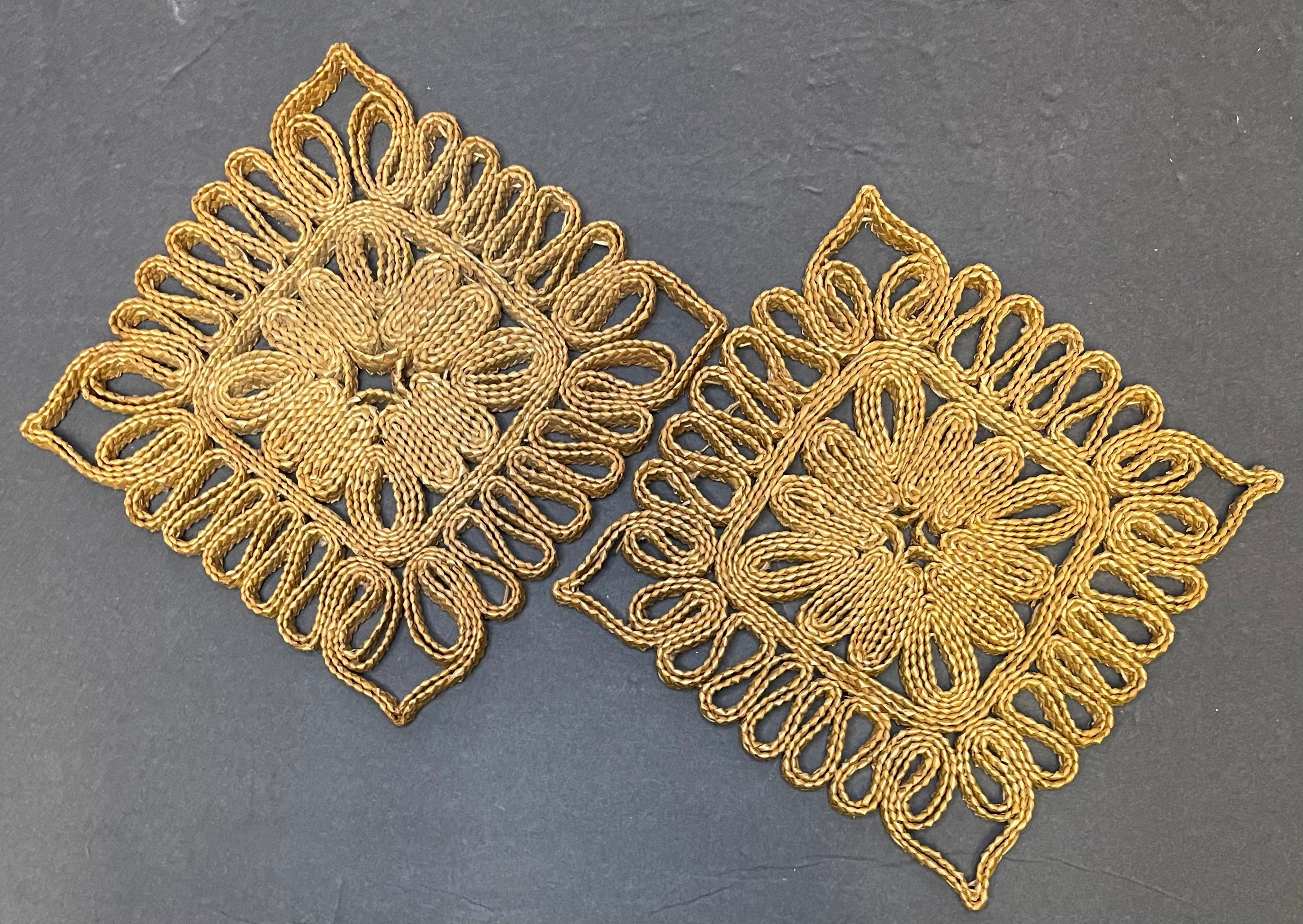 Vintage Woven Raffia Trivets Etsy