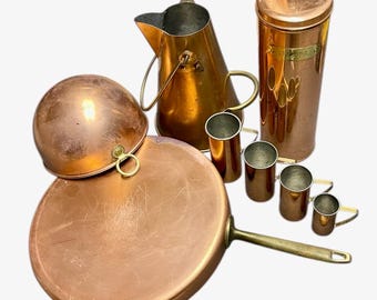 Vintage Copper And Brass Kitchenware.