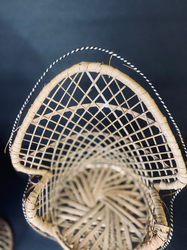 Mini Wicker Peacock Chair Plant Stands Etsy