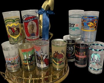 1969 Kentucky Derby Glass Mint Julip Old Churchill Downs Horse Racing Souvenir