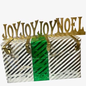 Joy Noel Stocking Hanger Christmas Decor Set of 4.