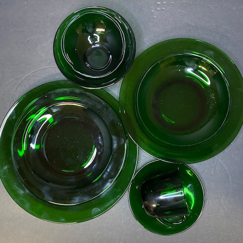 Vintage Emerald Green Dinnerware Set Etsy