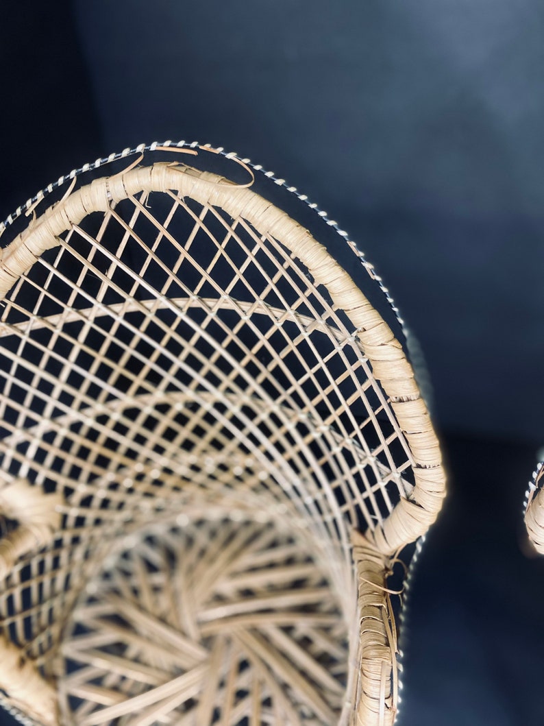 Mini Wicker Peacock Chair Plant Stands Etsy