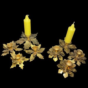 Holly Leaf Flower Candlesticks Taper Sets of 4.