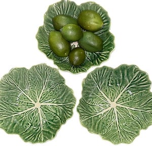 Cabbage Leaf Bowls Green Bordallo Pinhiero Set Of 3.