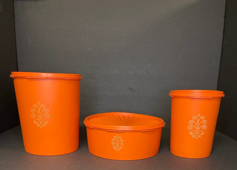 Tupperware Orange Sevalier Canister Storagesold Individually. Etsy