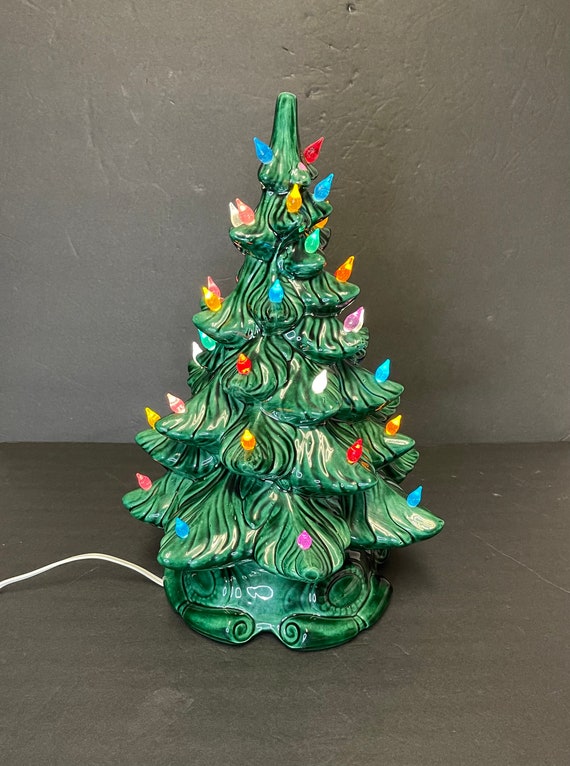 Ceramic Tabletop Christmas Tree With Bulbs Etsy Australia