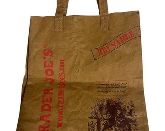 Trader Joe’s Super Paper Grocery Bag Reuseable Washable Eco Friendly.