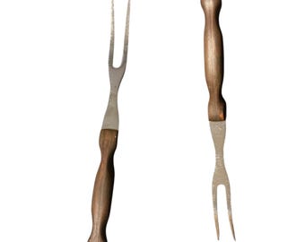 Vintage CUTCO Wood Handle Kitchen Utensils Two Prong Fork.