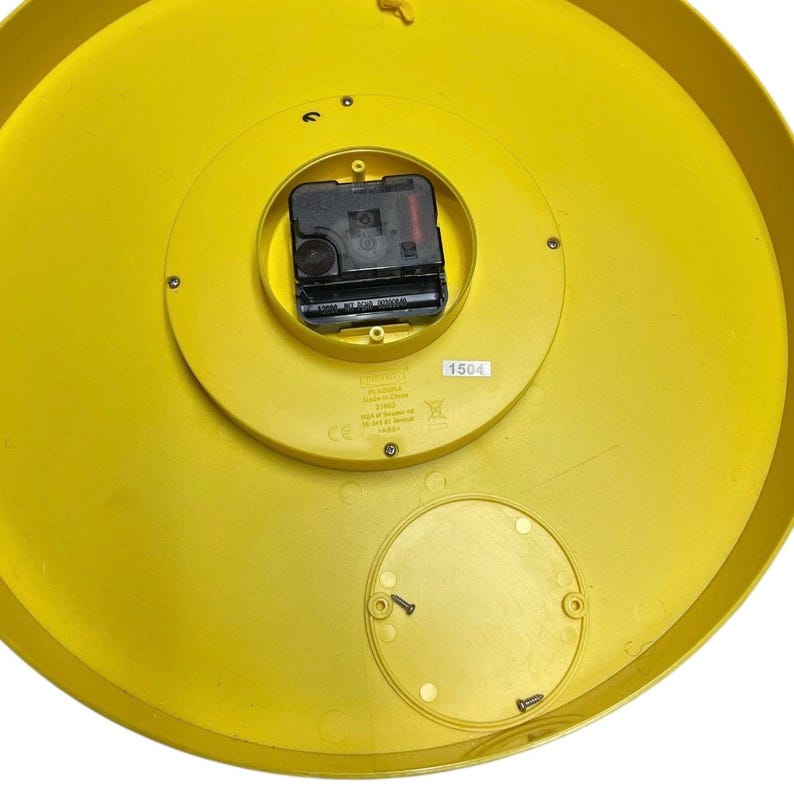 Mcm Pladdra IKEA Wall Clock 14” Yellow|Black Pop Art. image 7