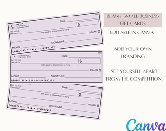 Cadeaubonsjabloon voor kleine bedrijven, Canva-cadeaubonsjabloon, cadeaubonsjabloon, voeg uw eigen merkcadeaubon toe