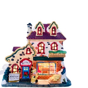 Bakery 3D Porcelain Lighted Glass Window House